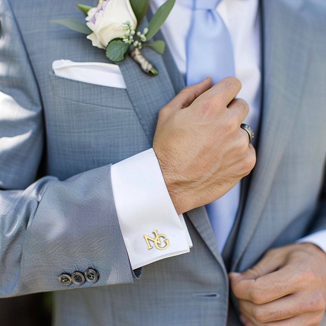 Initial Name Cufflinks Pair For Men